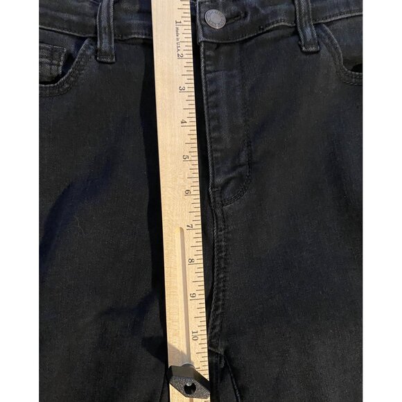 Judy Blue Black Distressed Skinny Fit Jeans 15/32 Frayed Hem Grunge Hippie Boho - Picture 7 of 13